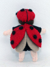 Ladybug Pixie Doll – 2.5" Handmade Felt Waldorf Decoration by Ambrosius