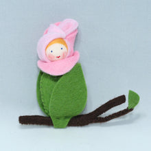 Handmade Magnolia Bud Baby Doll by Ambrosius – Eco-Friendly Wool Felt Waldorf Toy from Eco Flower Fairies LLC