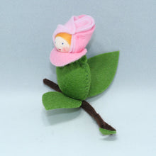 Magnolia Bud Baby Doll – 2.5" Handmade Felt Waldorf Decoration by Ambrosius