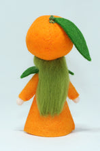 Orange Fairy Doll – 2.5" Handmade Felt Waldorf Decoration by Ambrosius
