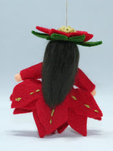 Poinsettia Princess Doll – 2.5" Handmade Felt Waldorf Decoration by Ambrosius