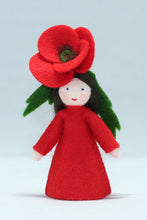 Handmade Red Poppy Fairy Doll by Ambrosius – Eco-Friendly Wool Felt Waldorf Toy from Eco Flower Fairies LLC