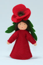 Handmade Red Poppy Fairy Doll by Ambrosius – Eco-Friendly Wool Felt Waldorf Toy from Eco Flower Fairies LLC