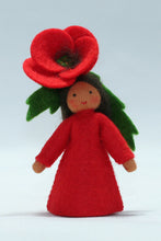 Handmade Red Poppy Fairy Doll by Ambrosius – Eco-Friendly Wool Felt Waldorf Toy from Eco Flower Fairies LLC