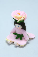Rose Pixie Doll – 2" & 2.5" Handmade Felt Waldorf Decorations by Ambrosius