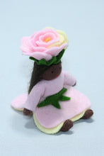 Rose Pixie Doll – 2" & 2.5" Handmade Felt Waldorf Decorations by Ambrosius
