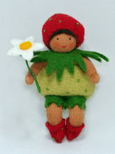 Handmade Strawberry Baby Doll by Ambrosius – Eco-Friendly Wool Felt Waldorf Toy from Eco Flower Fairies LLC