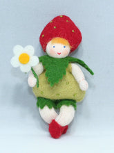 Handmade Strawberry Baby Doll by Ambrosius – Eco-Friendly Wool Felt Waldorf Toy from Eco Flower Fairies LLC
