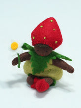 Strawberry Baby Doll – 2.5" Handmade Felt Waldorf Decoration by Ambrosius