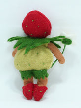 Strawberry Baby Doll – 2.5" Handmade Felt Waldorf Decoration by Ambrosius