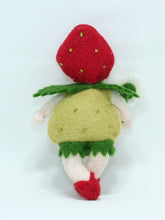 Strawberry Baby Doll – 2.5" Handmade Felt Waldorf Decoration by Ambrosius