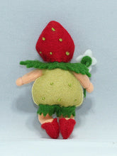 Strawberry Baby Doll – 2.5" Handmade Felt Waldorf Decoration by Ambrosius